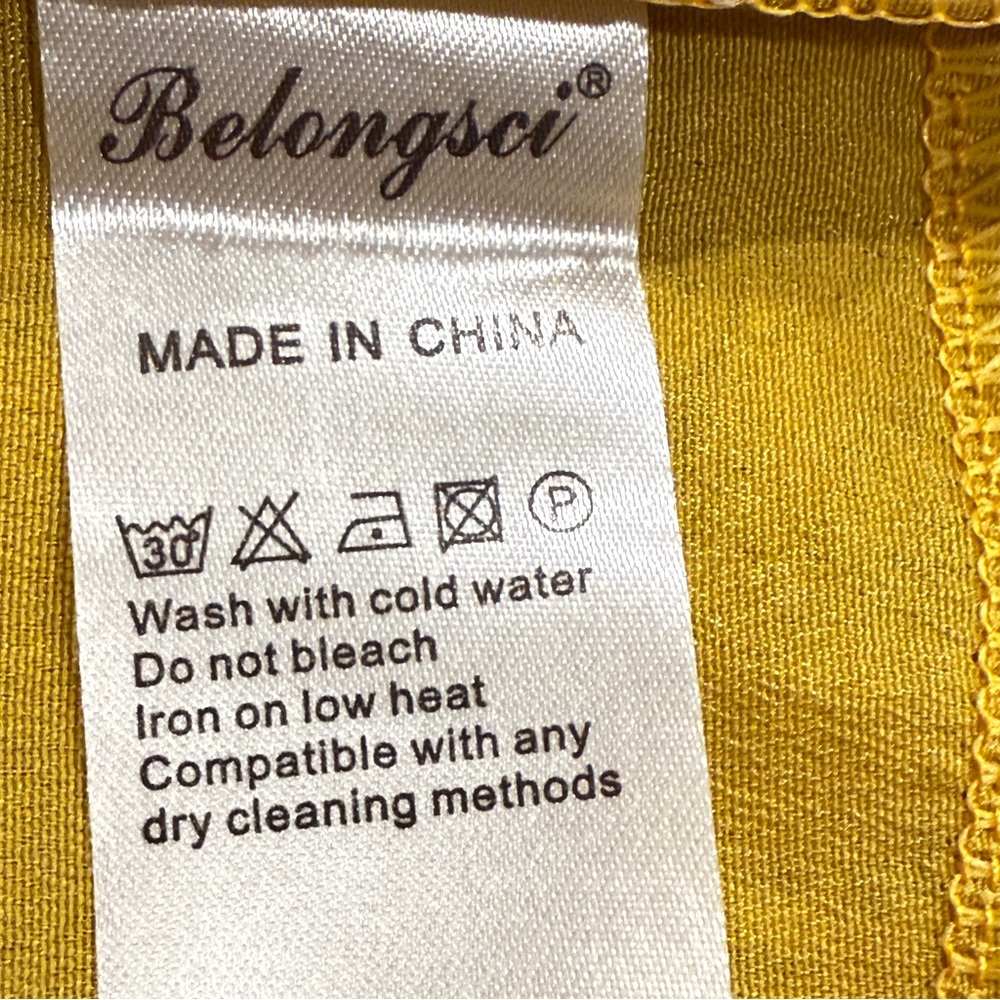 Belongsci Mustard Floral Mini Dress – Boho-Chic Sunshine Style (Size S) - Picture 13 of 16
